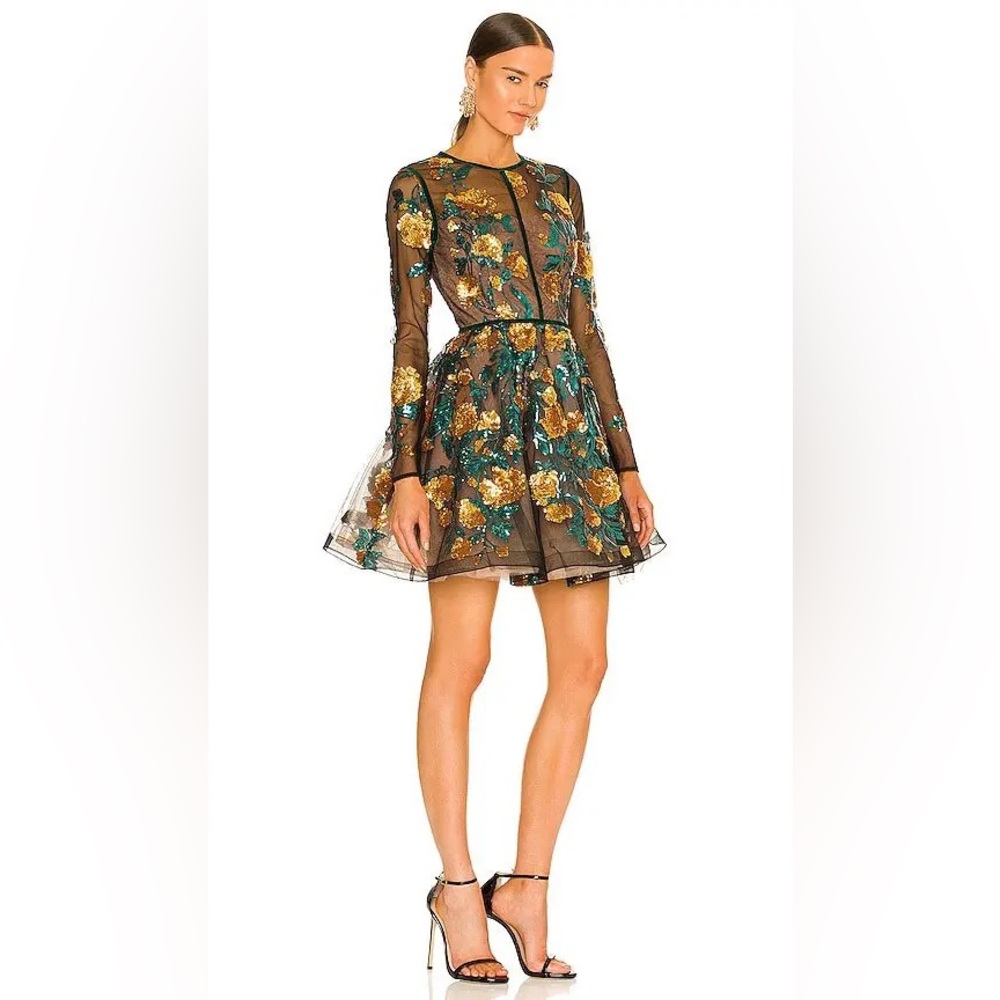 Bronx and Banco Floral Embroidered Mini Dress